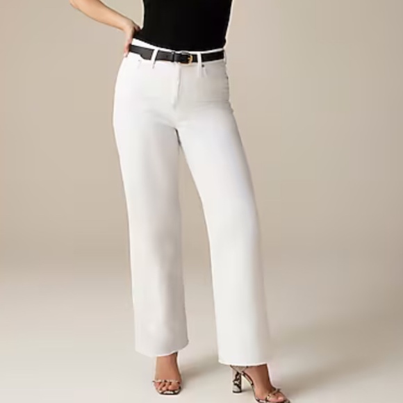 NWT J.Crew Woman’s  Slim wide-leg jean in white wash SZ Various - Picture 1 of 15